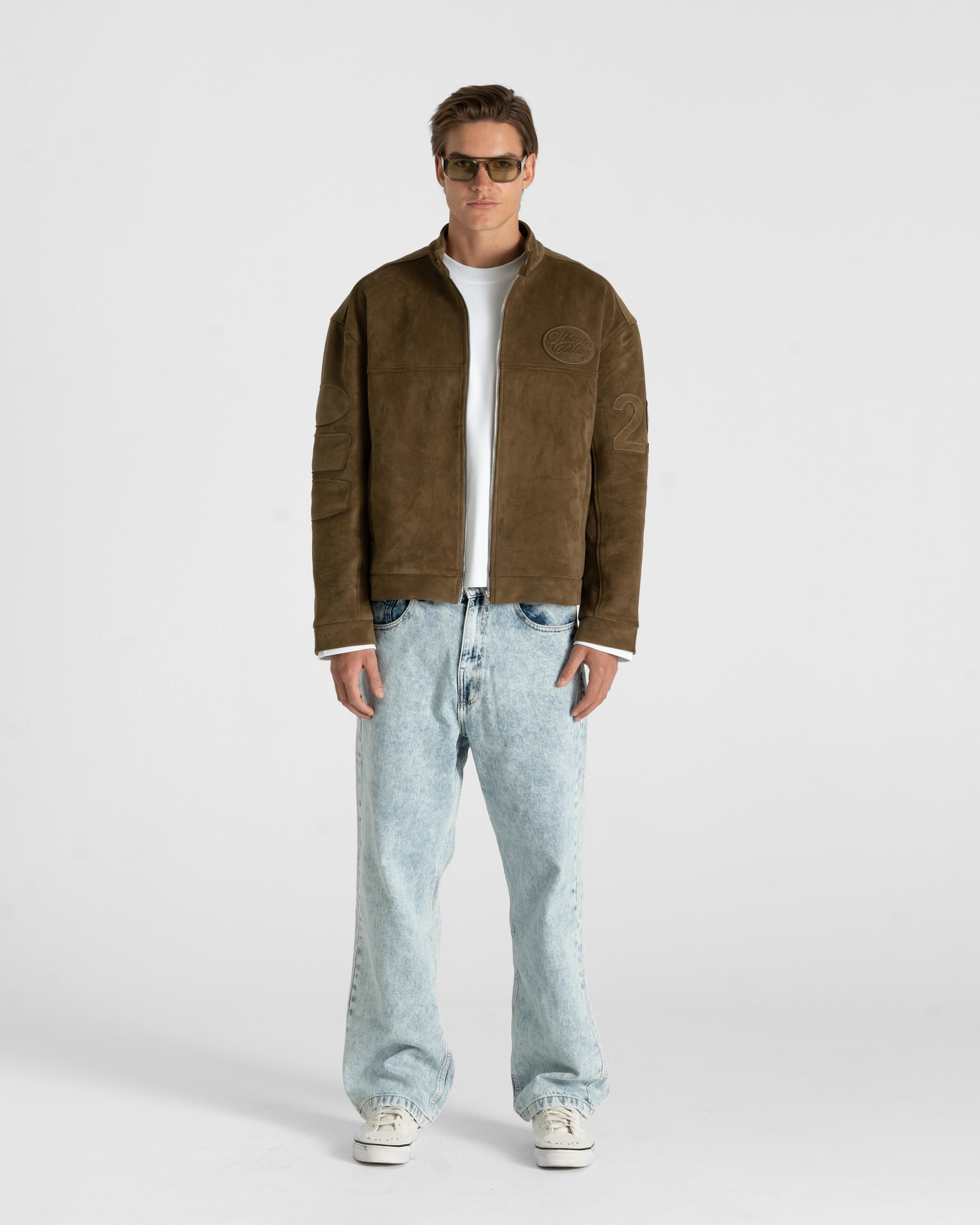 Suede Jacket Moss Green